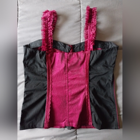 Vintage Tripp nyc Y2K black & burgundy corset top - Picture 2 of 7